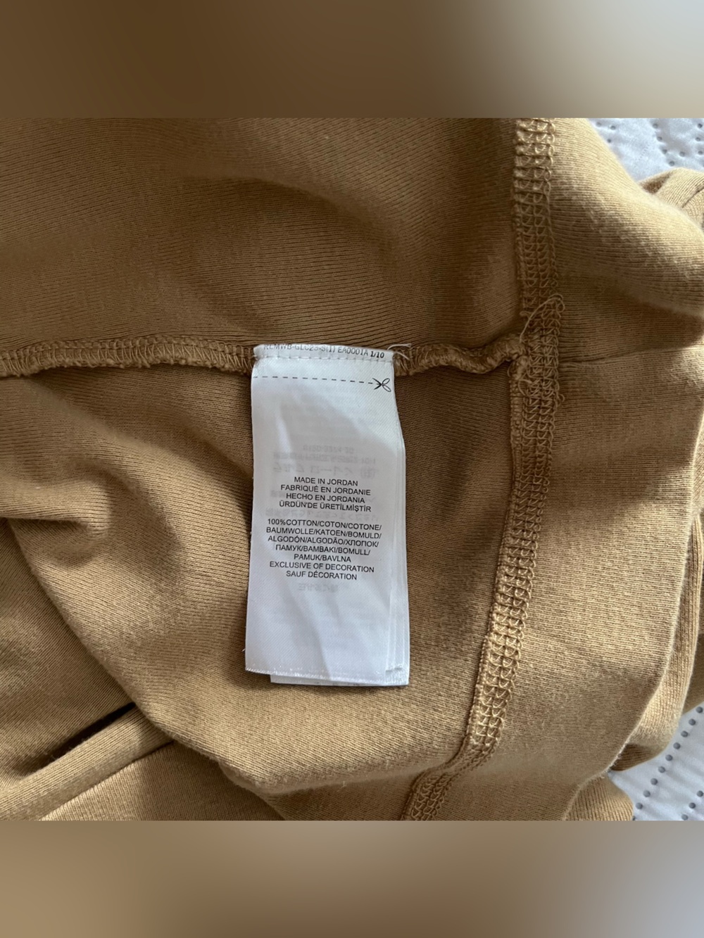 Lauren Ralph Lauren Tan Brown 100% Cotton Top Elbow Patch Equestrian Neutral L - Picture 8 of 8